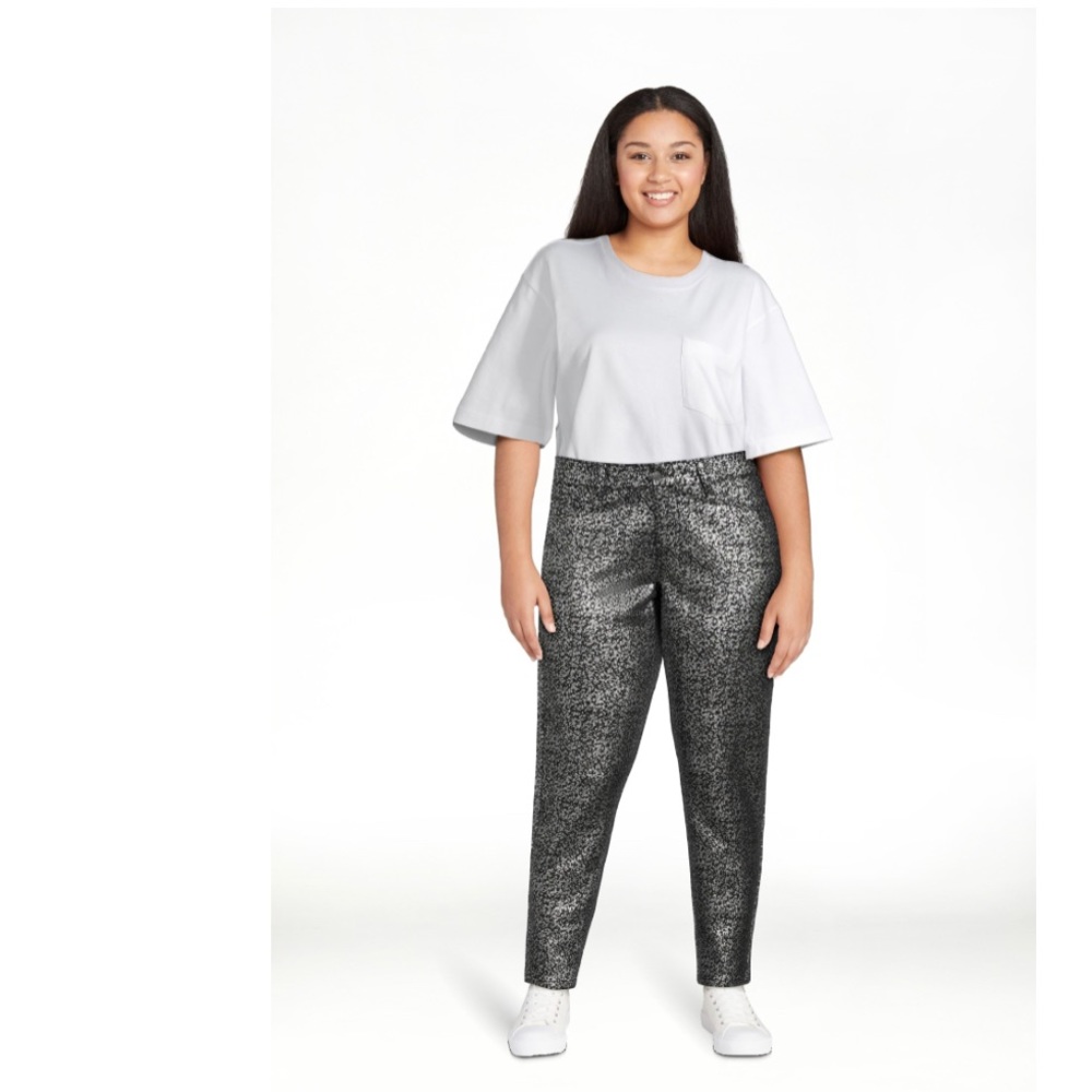 Metallic Faux Suede Pant TIME and TRU Plus Size 18